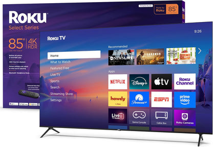 Roku Smart TV – 50-Inch Select Series, 4K HDR TV – Rokutv with Enhanced Voice Remote – Flat Screen LED Television with Wi-Fi for Streaming Live Local News, Sports, Family Entertainment