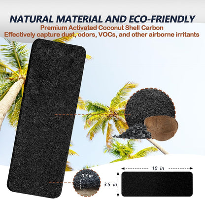Ceiling Fan Filters for Blades, Carbon Air Filter Pads | 5 Pack Activated Coconut Shell Carbon, Peel and Stick, Unscented Air Purifier Pads, Helps Capture Household Dust Particles