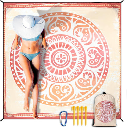Coast Traveler™ / HIHOHO Beach Blanket Waterproof Sand proof Extra Large Beach Mat 79" X 83"/120"X108"For 1-8 Adults Quick Drying Durable Outdoor Picnic Mat for Beach Travel Camping Hiking