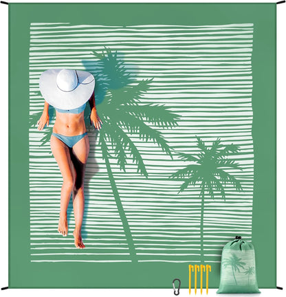 Coast Traveler™ / HIHOHO Beach Blanket Waterproof Sand proof Extra Large Beach Mat 79" X 83"/120"X108"For 1-8 Adults Quick Drying Durable Outdoor Picnic Mat for Beach Travel Camping Hiking