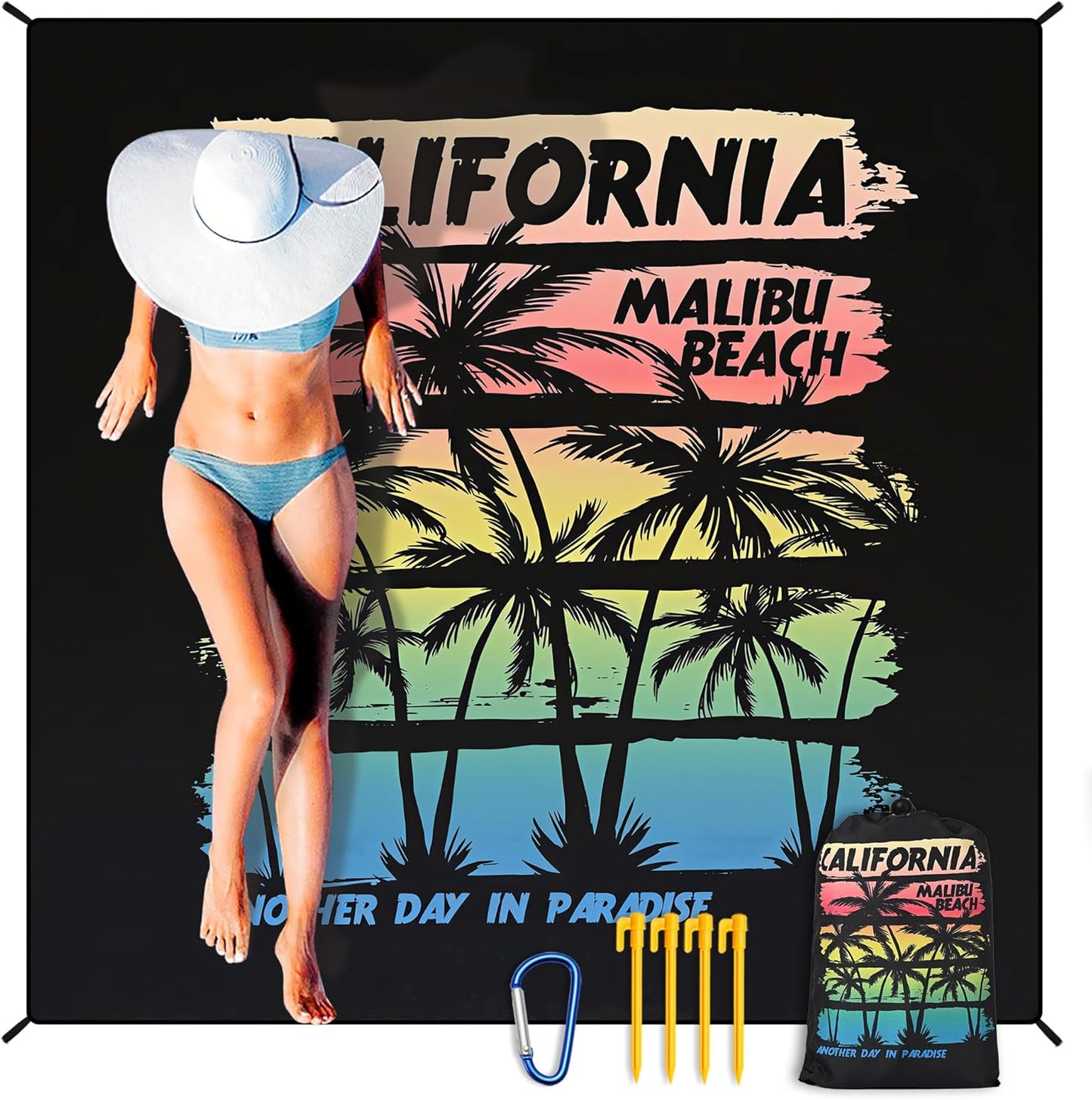 Coast Traveler™ / HIHOHO Beach Blanket Waterproof Sand proof Extra Large Beach Mat 79" X 83"/120"X108"For 1-8 Adults Quick Drying Durable Outdoor Picnic Mat for Beach Travel Camping Hiking