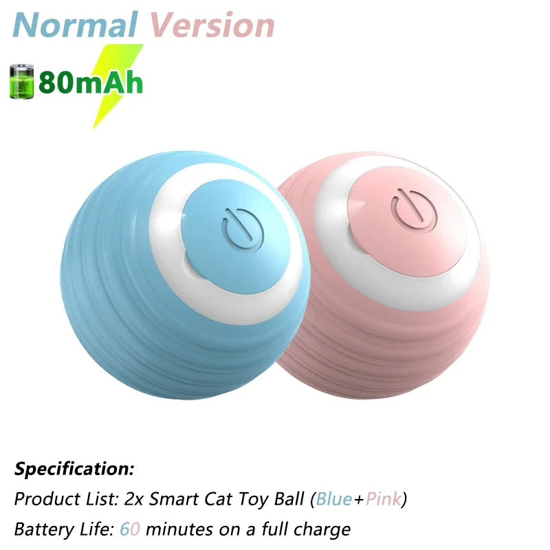 Vault Pet Finds™ Smart Interactive Rolling Cat Ball Cat Interactive Ball Electric Automatic Rolling Ball Smart Toys for Cats Smart Cat Toy Rotating Ball Cat Game Accessories
