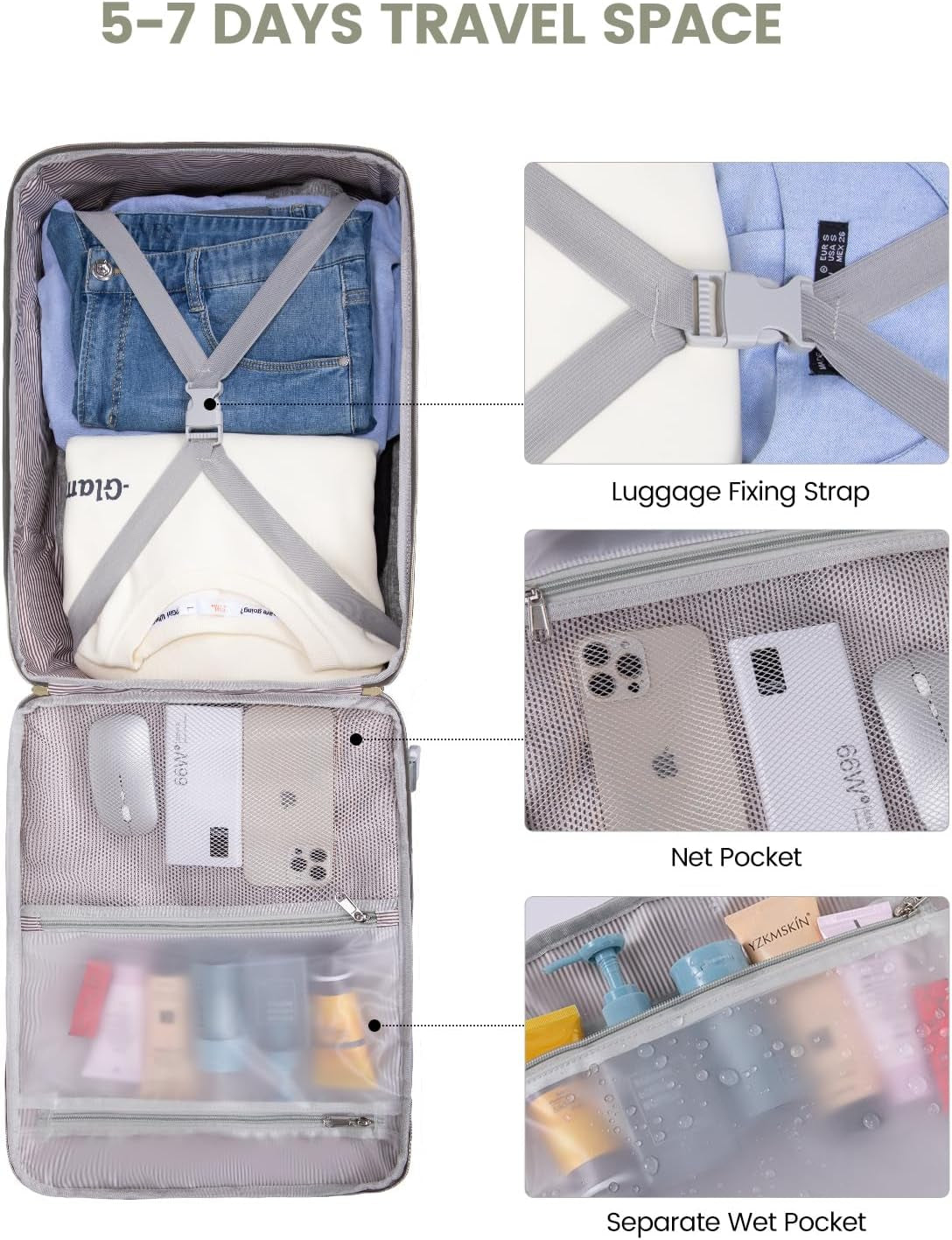 40L Travel Backpack for Women & Men, Airline Approved Carry on Luggage with 3 Packing Cubes, TSA Overnight Bags, Waterproof Personal Item Bag, Weekender Essentials Backpacks Fits 17" Laptop