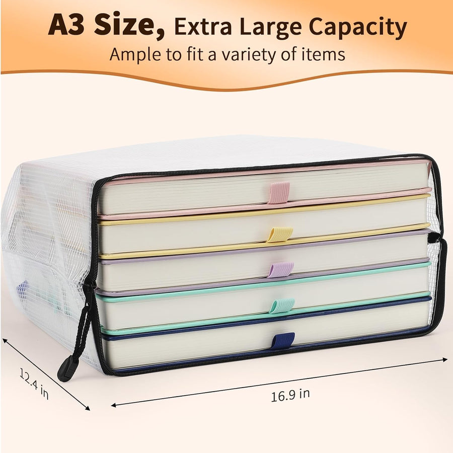 18-Pack Clear PVC Zipper Storage Bags – Large Reusable Organizer Pouches