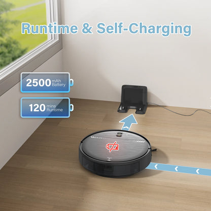 GOOVI Robot Vacuum Cleaner, Robot Vacuum Mop Combo, with Alexa/Wifi/App Connection, for Pet Hair, Hard Floor