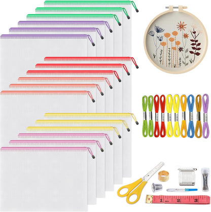 18-Pack Clear PVC Zipper Storage Bags – Large Reusable Organizer Pouches