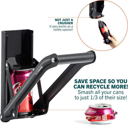 Homebuddy Can Crusher for Recycling - 12 Oz. and 16 Oz. Can Crusher Wall Mounted for Aluminum - Compact and Easy to Use, Mounting Rivets Included, Man Cave Accessories