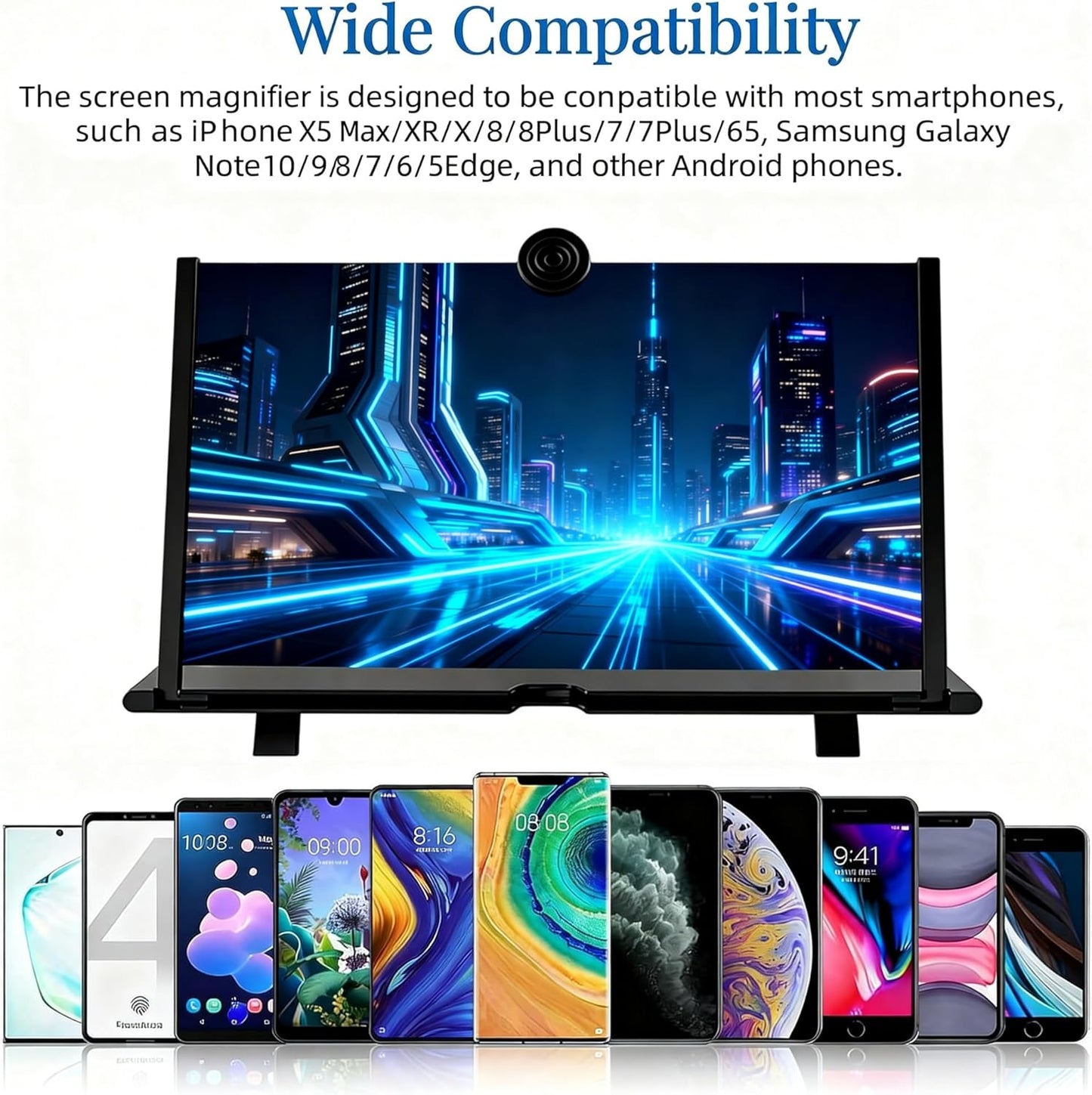 16-Inch Black Foldable Phone Screen Magnifier for Movies & Gaming | Optical Enlarger for Movies & Gaming, Great Gift Choice for Family & Friends