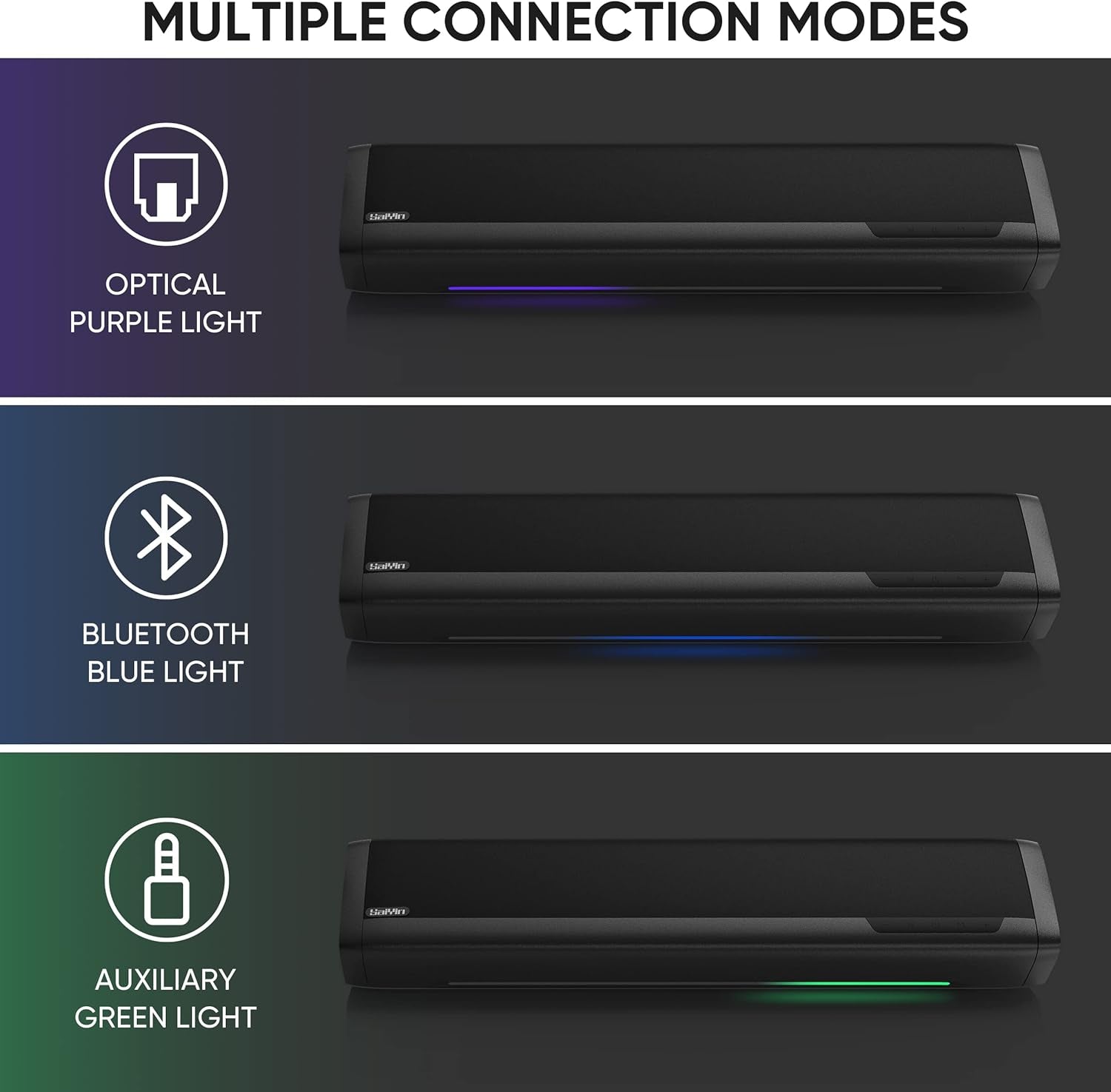 Sound Bars for TV with Subwoofer, 2.1 Deep Bass Small Soundbar Monitor Speaker Home Theater Surround System PC Gaming Bluetooth/Aux/Optical Connection, Wall Mountable 17-Inch