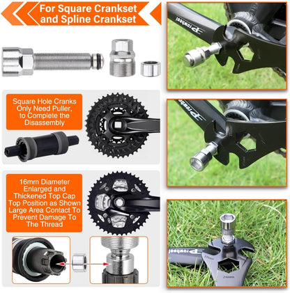 Bicycle Repair Bag with Tire Pump, Portable Tool Kit for Camping Travel - Bike Glueless Patches, Maintenance Essentials All in One Safety Kit