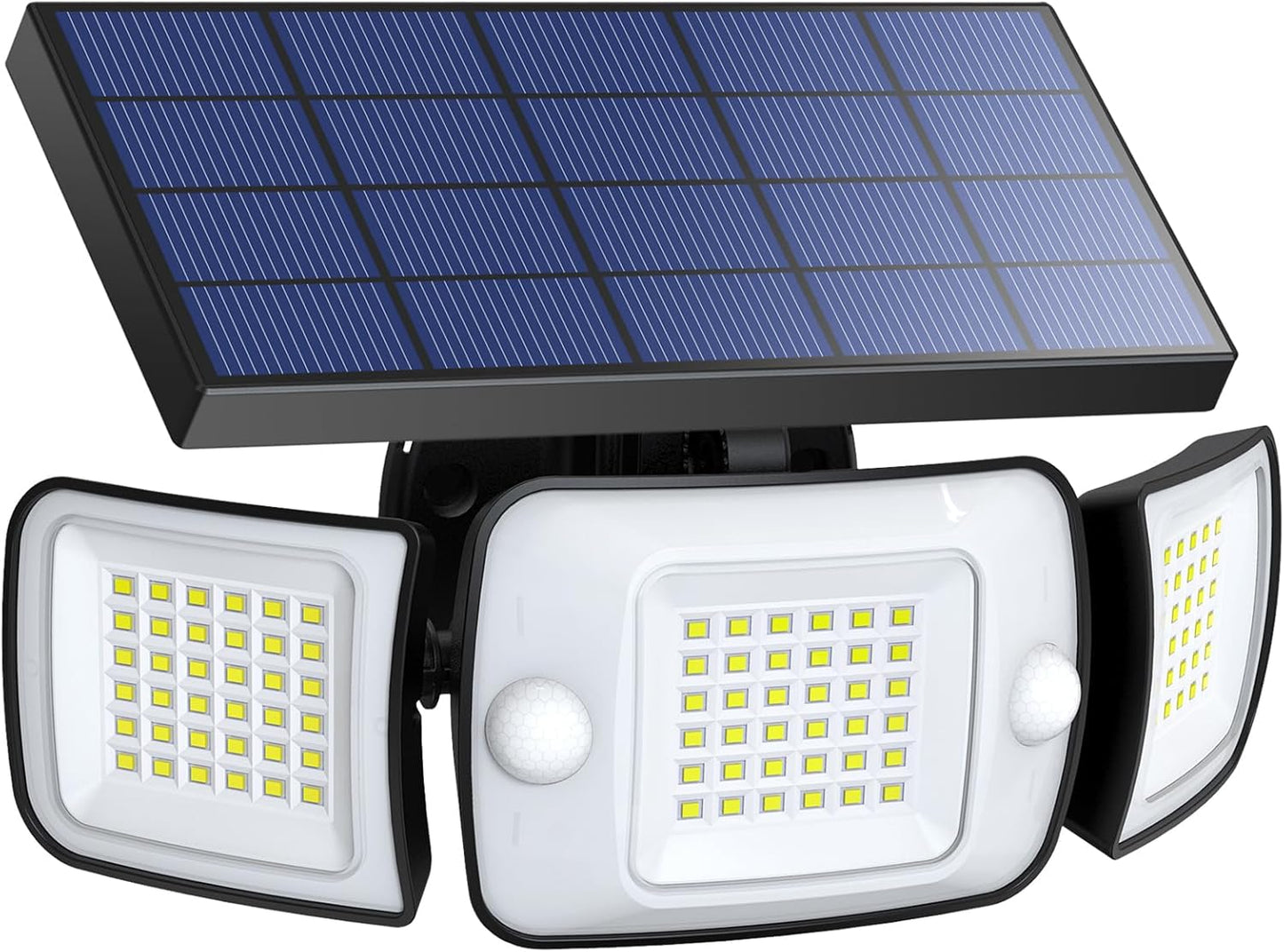 Intelamp Solar Outdoor Lights,6000Mah Motion Sensor with Dual Sensors,Waterproof Solar Flood Lights 270°Wide Angle for outside with 3 Modes