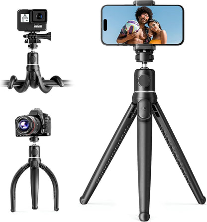 Ubeesize Phone Tripod Pro S, Flexible Desk Stand with Wireless Remote, Mini Holder for Camera and Gopro