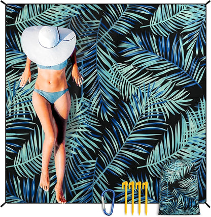 Coast Traveler™ / HIHOHO Beach Blanket Waterproof Sand proof Extra Large Beach Mat 79" X 83"/120"X108"For 1-8 Adults Quick Drying Durable Outdoor Picnic Mat for Beach Travel Camping Hiking