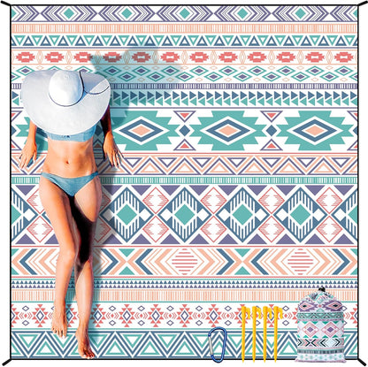 Coast Traveler™ / HIHOHO Beach Blanket Waterproof Sand proof Extra Large Beach Mat 79" X 83"/120"X108"For 1-8 Adults Quick Drying Durable Outdoor Picnic Mat for Beach Travel Camping Hiking