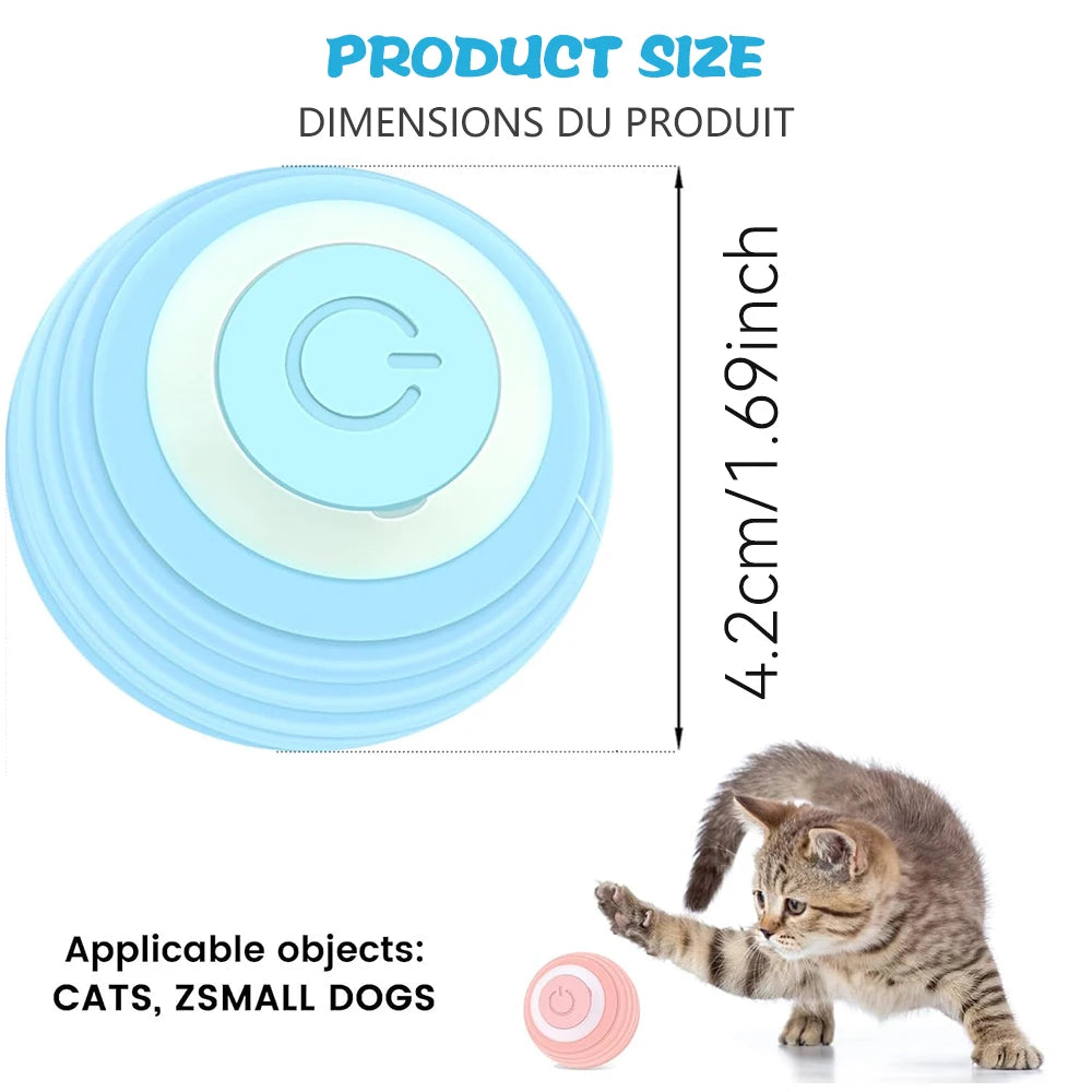 Vault Pet Finds™ Smart Interactive Rolling Cat Ball Cat Interactive Ball Electric Automatic Rolling Ball Smart Toys for Cats Smart Cat Toy Rotating Ball Cat Game Accessories