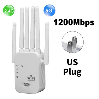 Kebidumei 1200Mbps Dual-Band Wireless WiFi Repeater and Signal Booster, 802.11ac Network Amplifier
