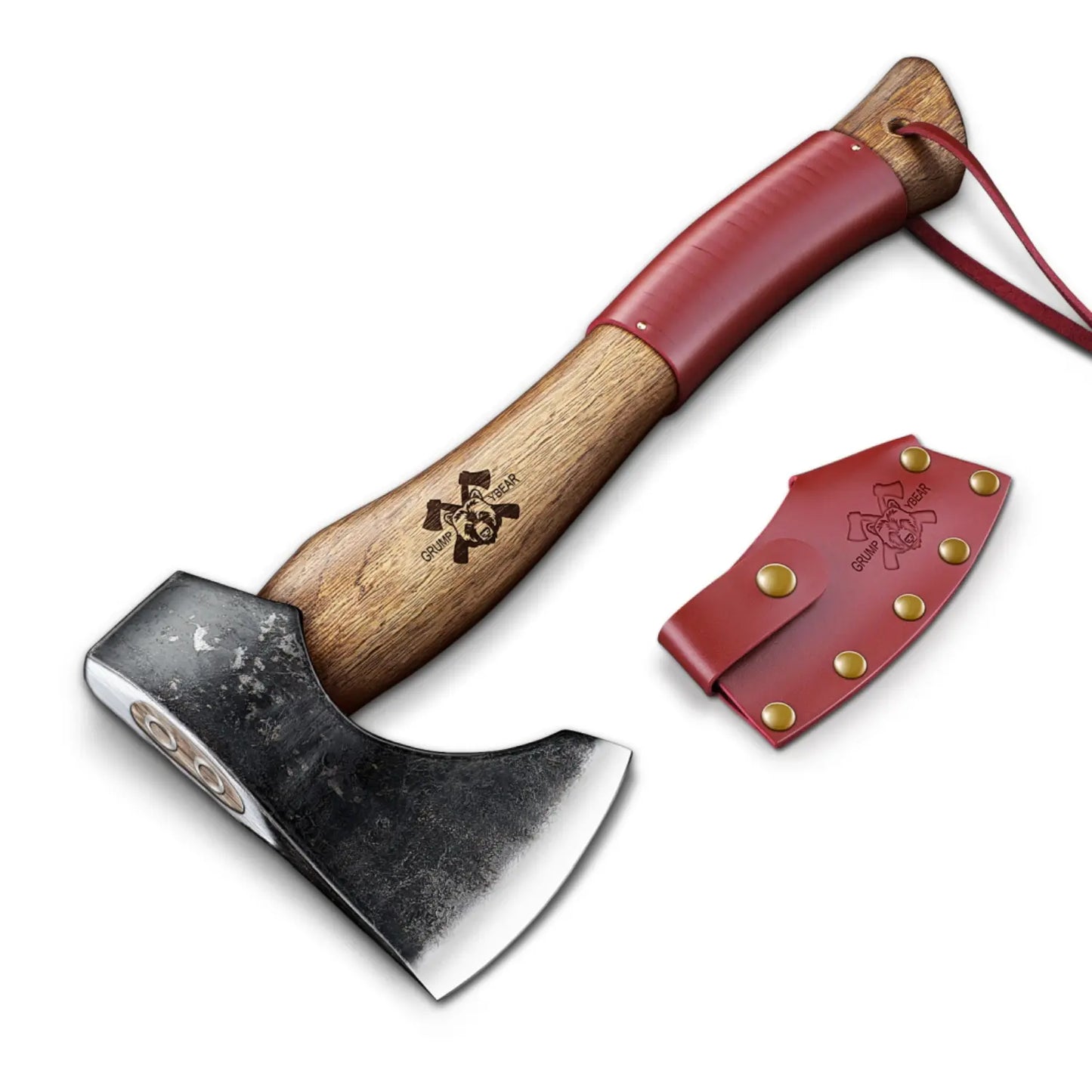 Grumpy Bear Garden Axe – Small Hand Axe for Log Splitting, Kindling & Outdoor Use for Gardening, Camping, and Yard Work