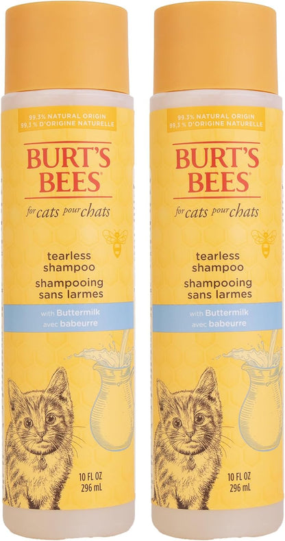 Burt'S Bees for Pets Tearless Kitten Shampoo with Buttermilk and Honey, 99% Natural Origin Gentle Cat Shampoo for Sensitive and Itchy Skin, Ph Balanced and Fragrance-Free, 10 Fl Oz