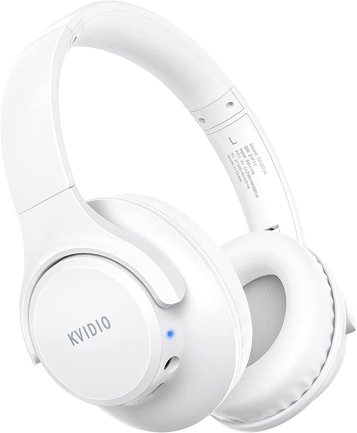 KVIDIO Bluetooth Headphones over Ear, 65 Hours Playtime Wireless Headphones with Microphone, Foldable Lightweight Headset with Deep Bass, Hifi Stereo Sound Low Latency for Travel Work Cellphone