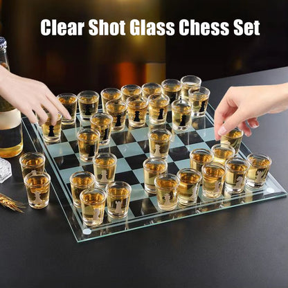 Bar Drinking Games Chess Game Set 25X25Cm Party Favor with 32 Game Glasses Bar Entertainment Supplies ﻿