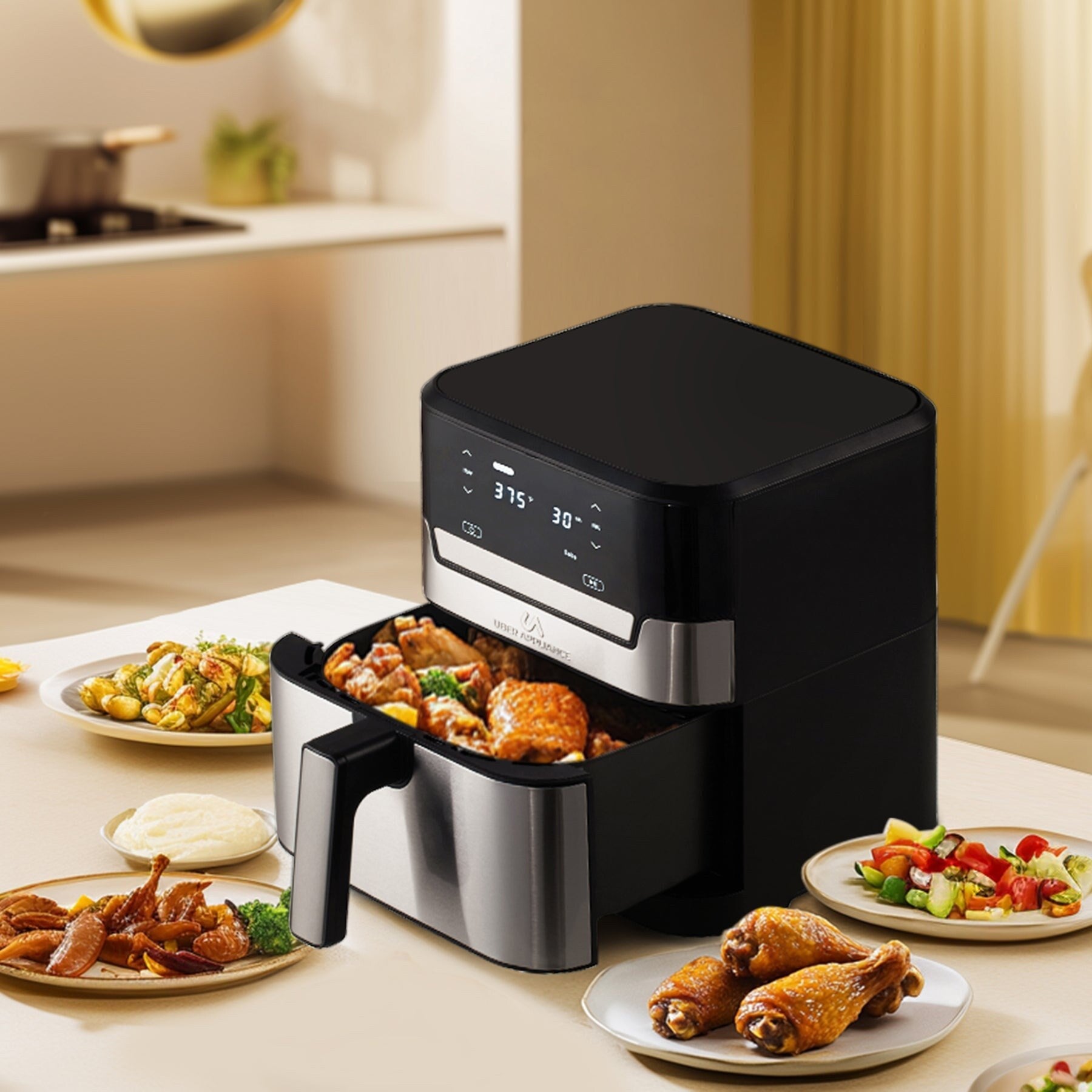 Uber Appliance Air Fryer XL 7 Quart – Digital Ceramic Non Stick Air Fryer
