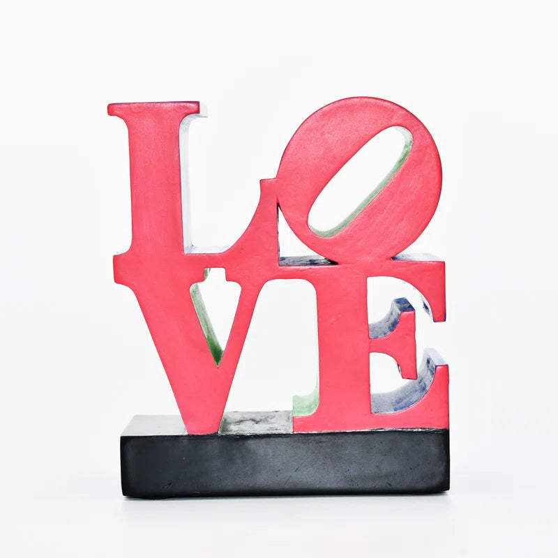 Adam & Friends Home Decor Love Sign Black Base Sculpture | 1-Piece