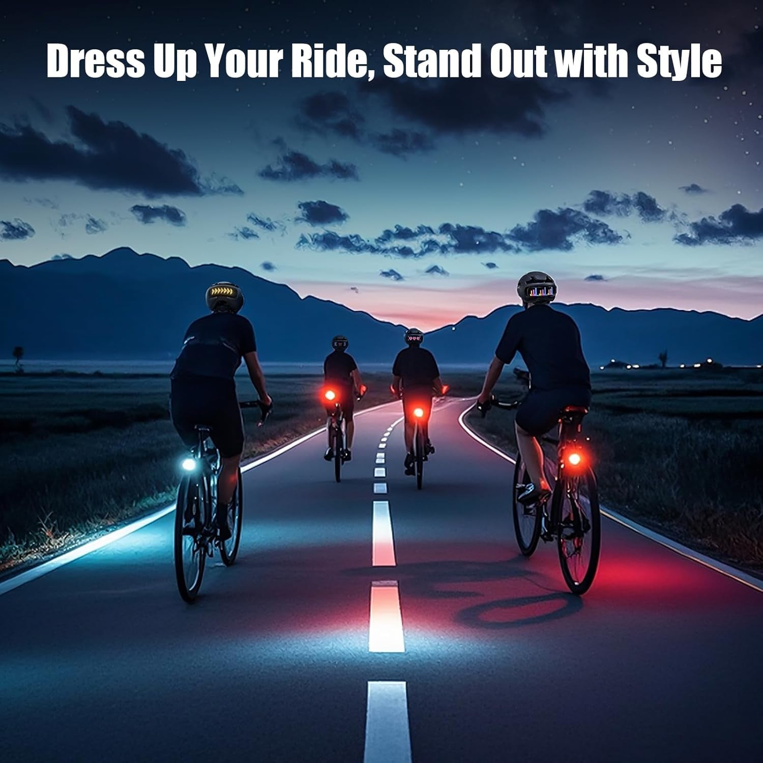 Bike Helmet, Bicycle Helmets with Light, 360° High Visibility LED Display, Lightweight Adjustable Mountain Bike Helmet with Turn Signals, Smart APP Controlled, Helmets for Adults, Youth, Men & Women