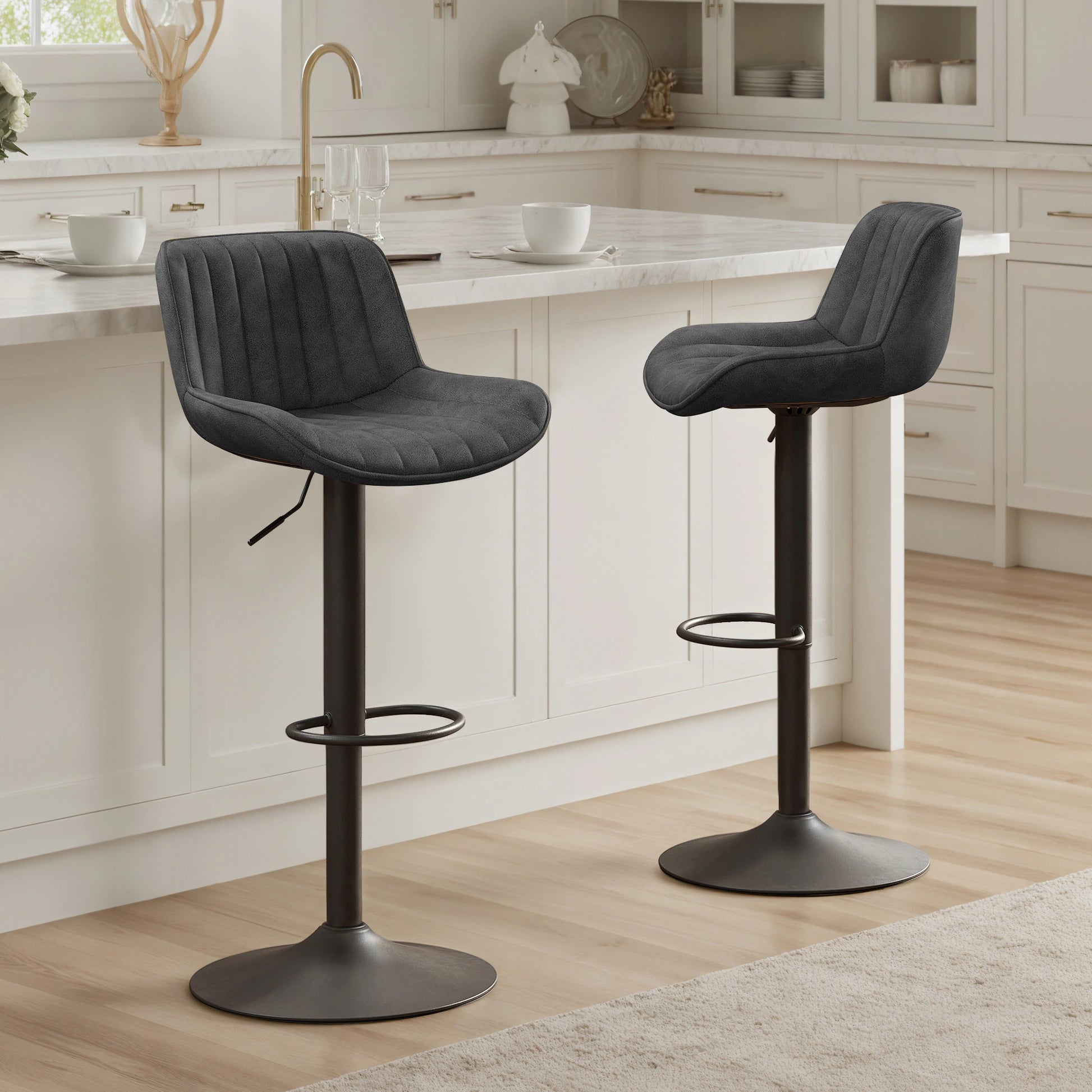 Art Leon Adjustable Swivel Barstool Set – Mid-Century Modern Kitchen & Bar Seating