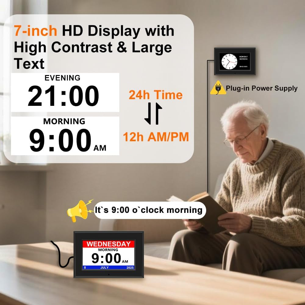 ❤️ Viral Vault™ DayWise™ Senior Digital Clock & Reminder Center