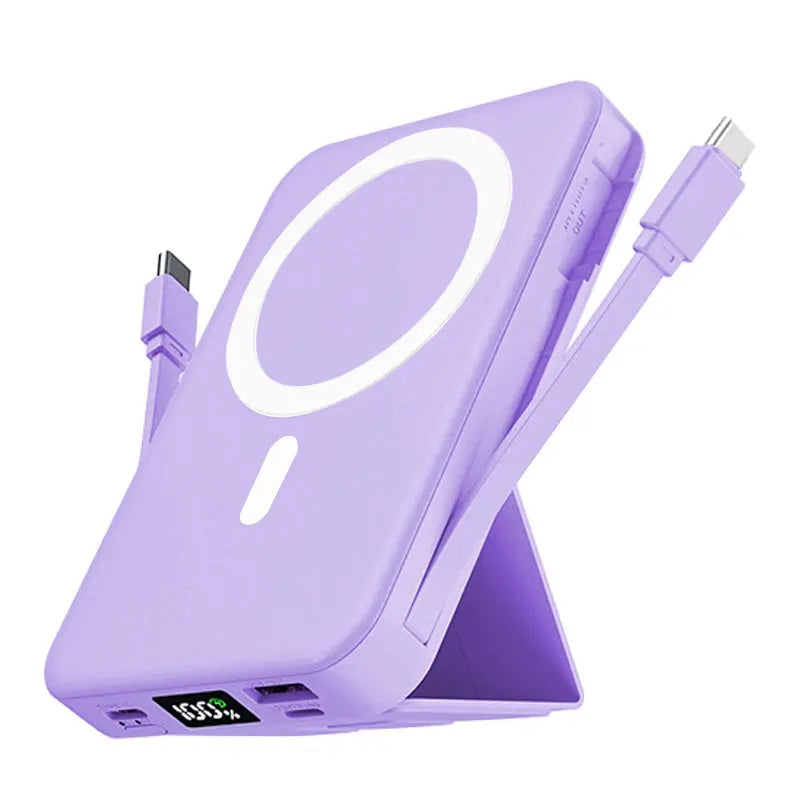 Portable Wireless Fast Charger, 10000Mah (5000-10000Mah Range) Smart Power Bank with 22.5W PD Quick Charge, USB-C Port, LED Display, Compatible with Iphone Series for Travel Use