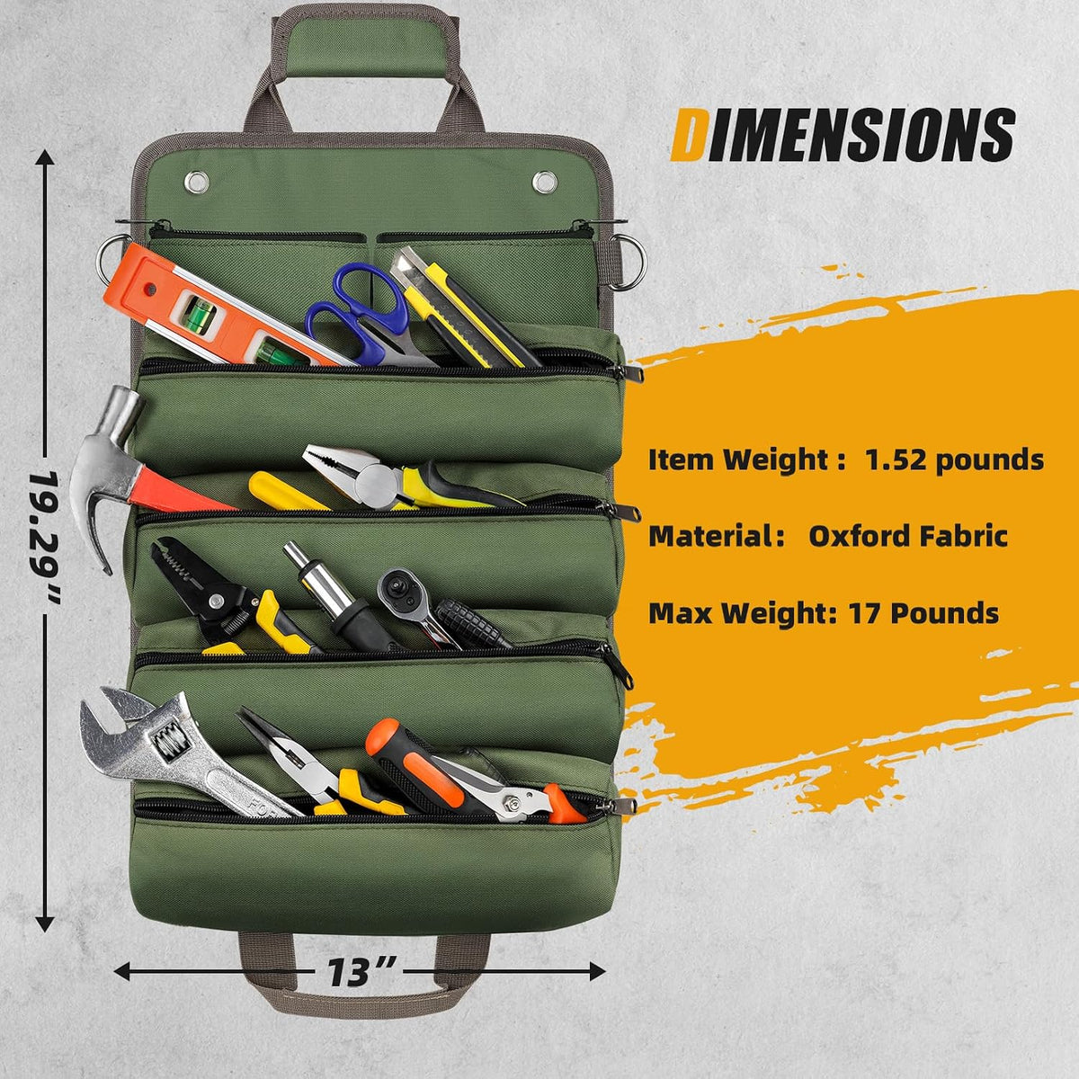 Viral Vault™ Tool Roll Pro — Portable Roll-Up Tool Organizer