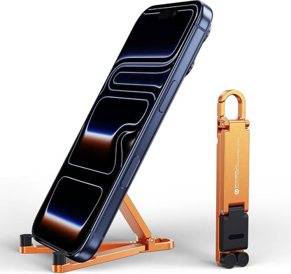 Mini Aluminum Foldable Phone Stand with Keychain – 180° Adjustable Desk Holder