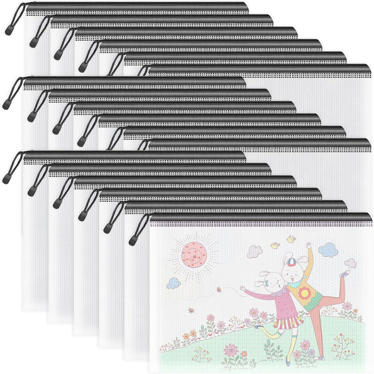 18-Pack Clear PVC Zipper Storage Bags – Large Reusable Organizer Pouches