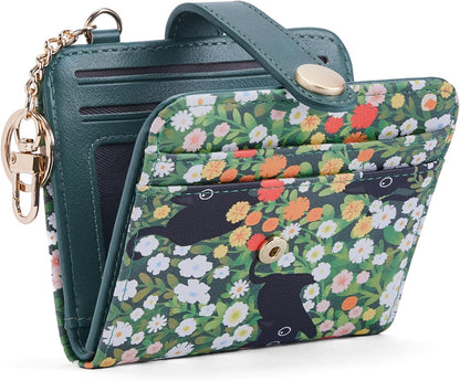 Slim RFID-Blocking Wallet with Zipper Coin Pocket & Keychain