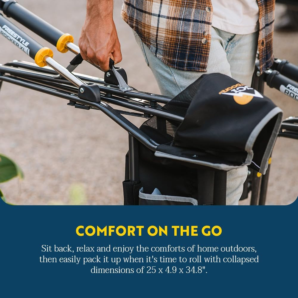 GCI Outdoor Freestyle Rocker XL Portable Folding Rocking Chair and Outdoor Camping Chair