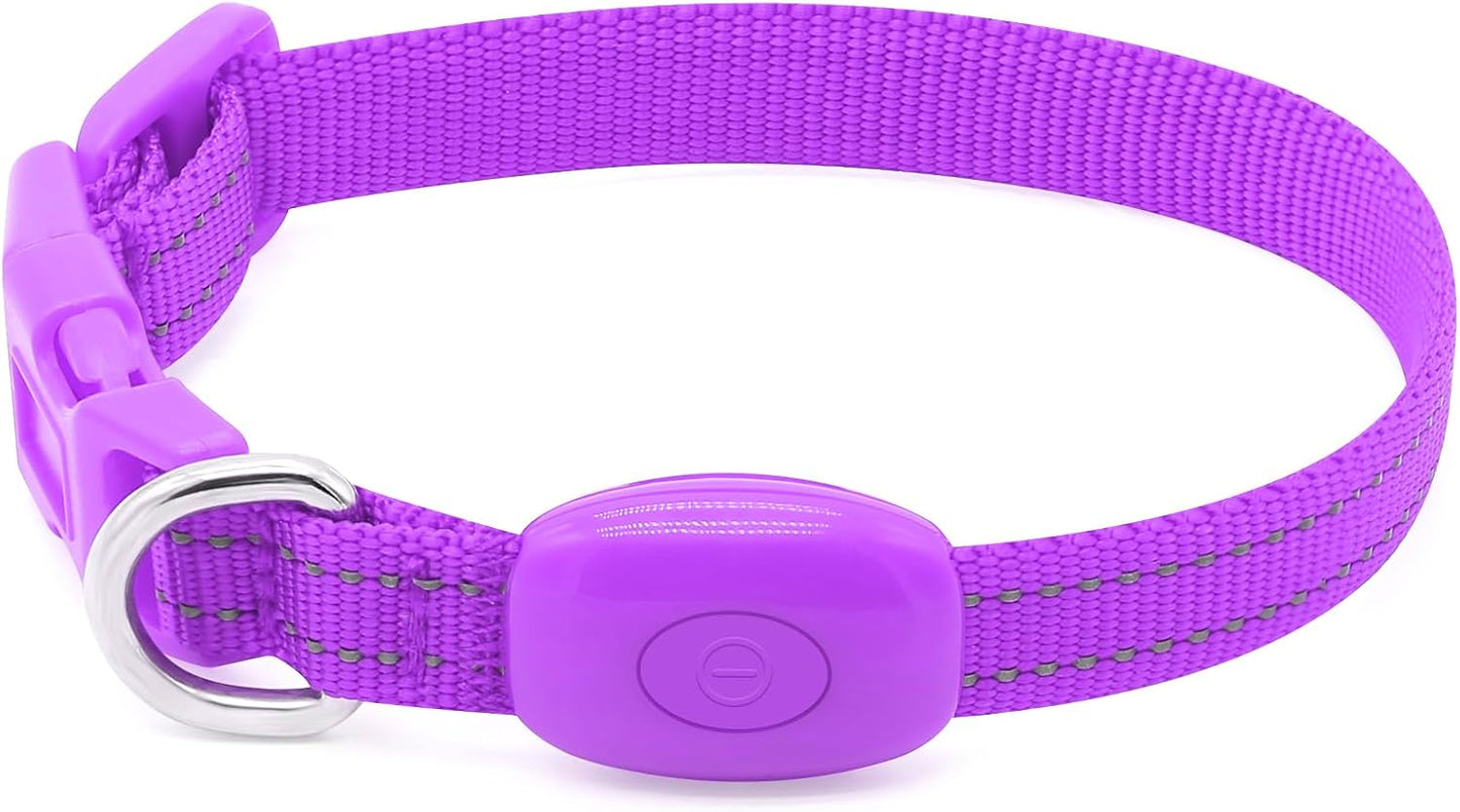 BSEEN Adjustable LED Dog & Cat Collar - Rechargeable, Small Breeds, Green, 8.5-11.8 Inches, Nylon, Lightweight, Reflective, 2 Flash Modes