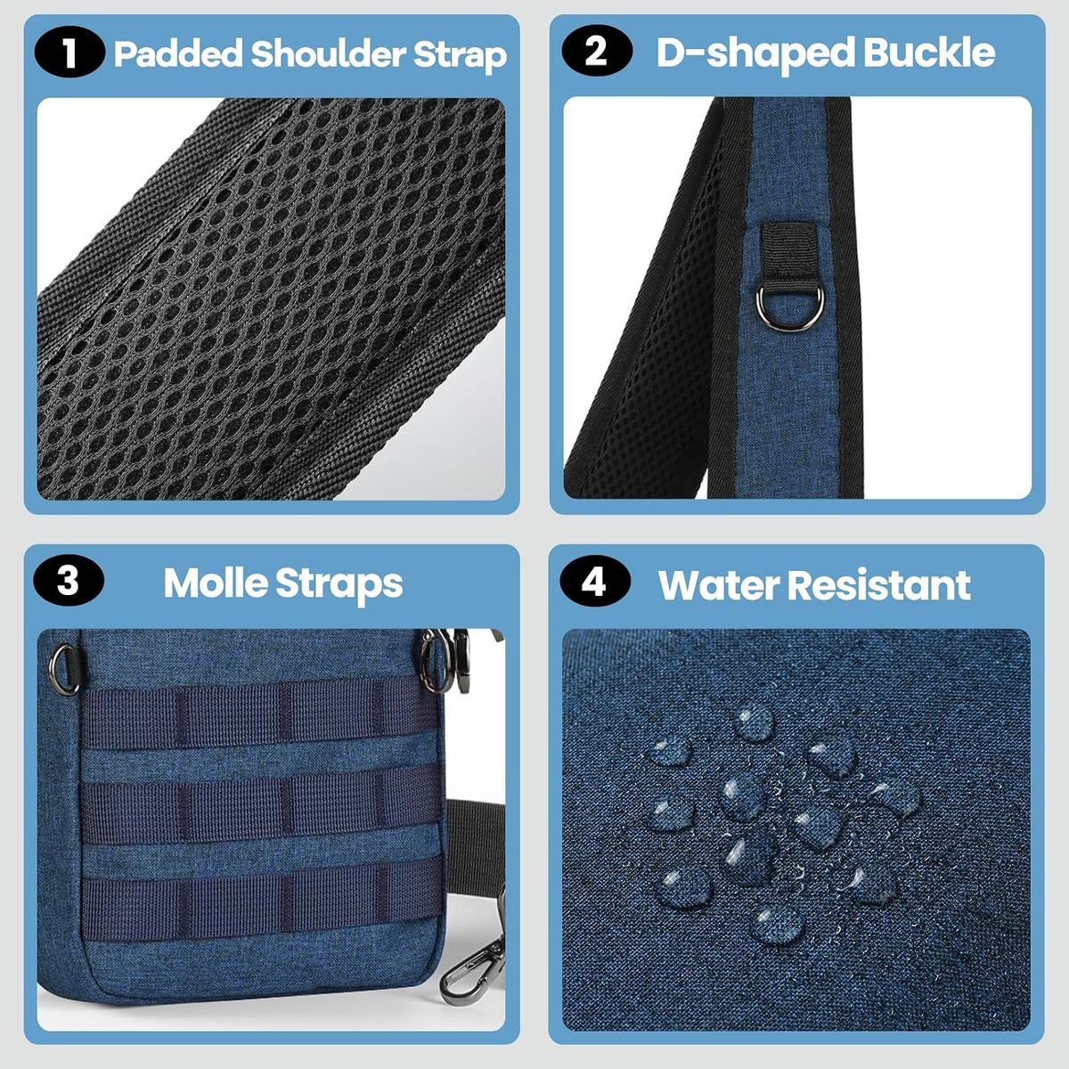 Anti-Theft Tactical Crossbody Sling Bag – RFID-Blocking Pocket & MOLLE Webbing
