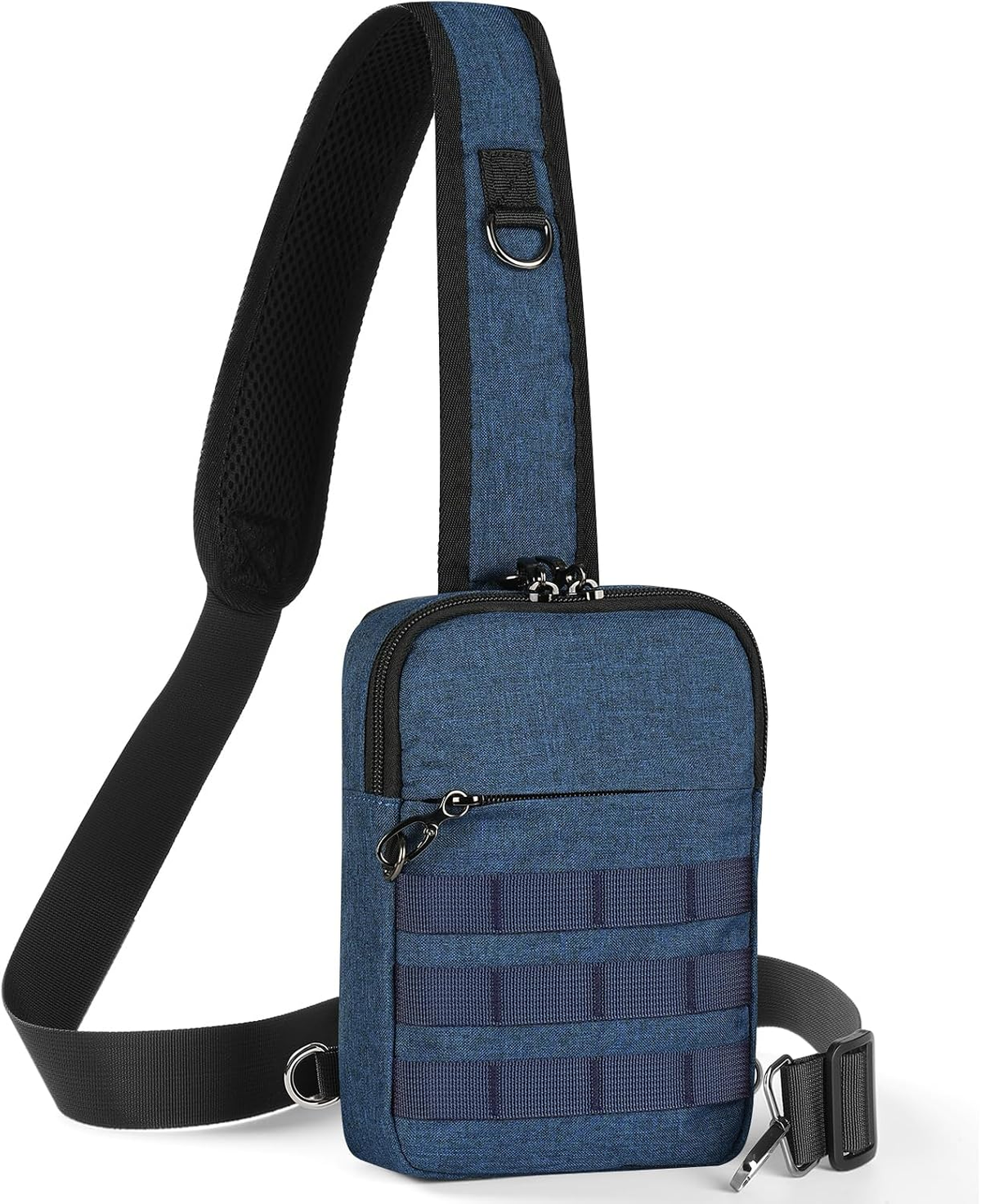 Anti-Theft Tactical Crossbody Sling Bag – RFID-Blocking Pocket & MOLLE Webbing