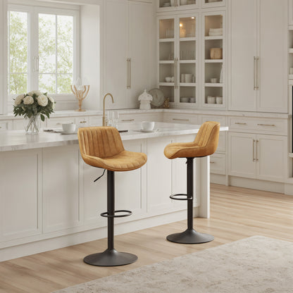 Art Leon Adjustable Swivel Barstool Set – Mid-Century Modern Kitchen & Bar Seating