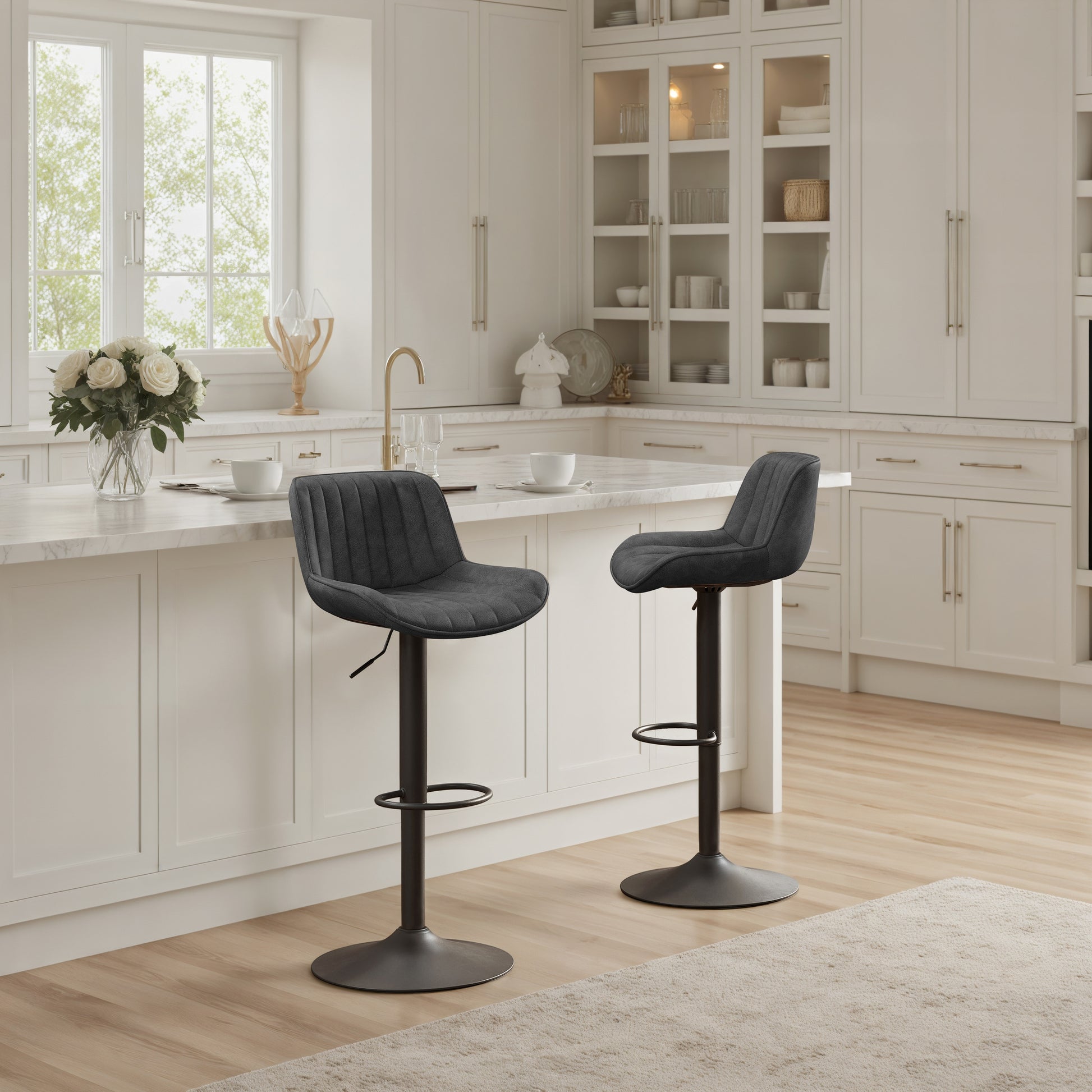 Art Leon Adjustable Swivel Barstool Set – Mid-Century Modern Kitchen & Bar Seating