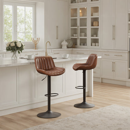 Art Leon Adjustable Swivel Barstool Set – Mid-Century Modern Kitchen & Bar Seating