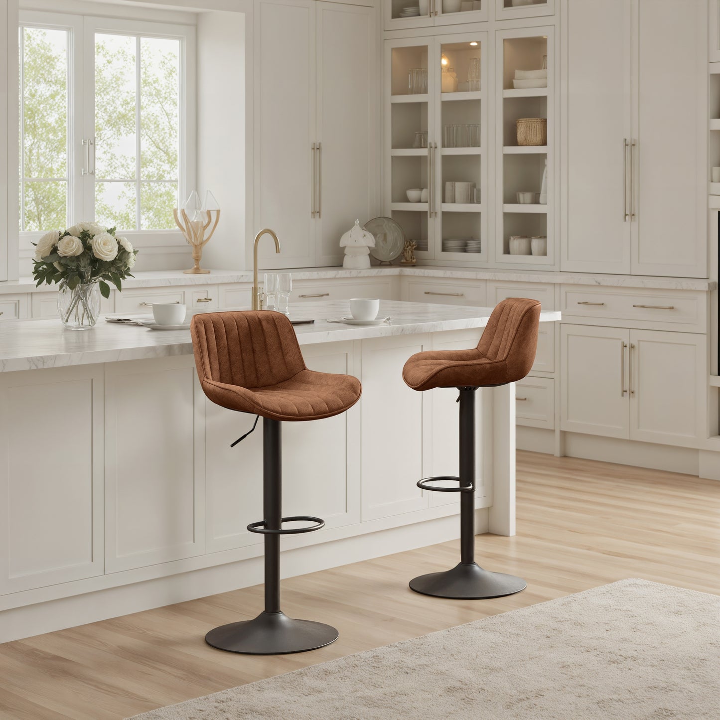 Art Leon Adjustable Swivel Barstool Set – Mid-Century Modern Kitchen & Bar Seating