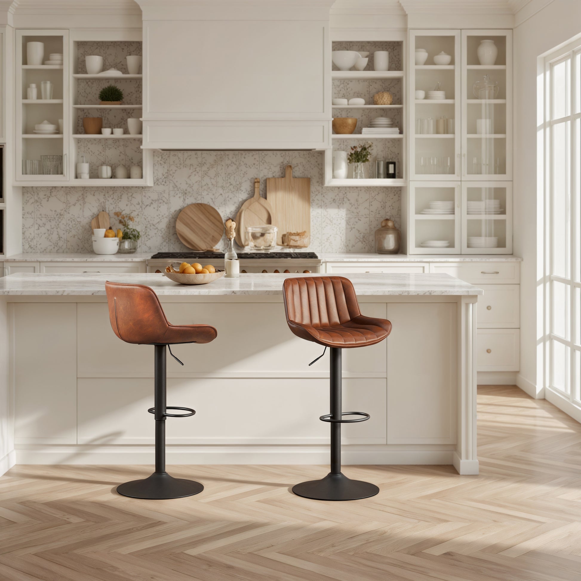 Art Leon Adjustable Swivel Barstool Set – Mid-Century Modern Kitchen & Bar Seating