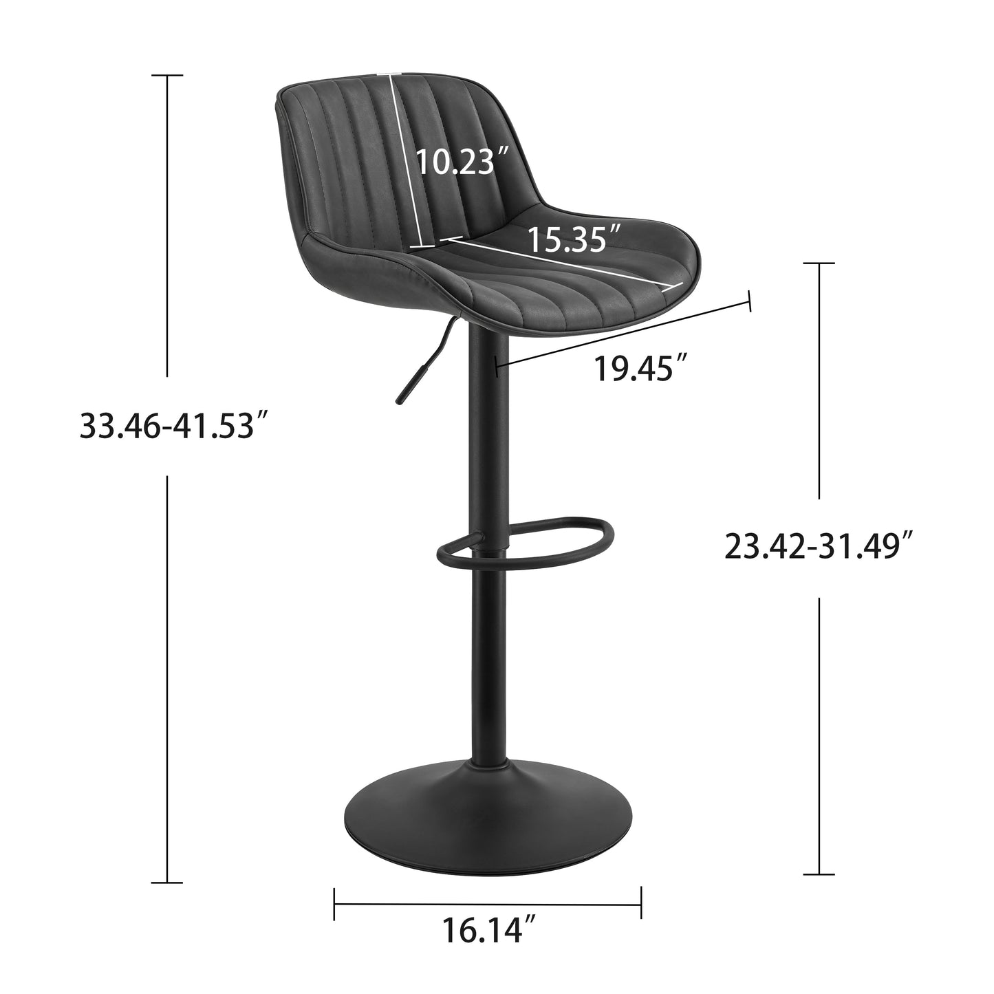 Art Leon Adjustable Swivel Barstool Set – Mid-Century Modern Kitchen & Bar Seating