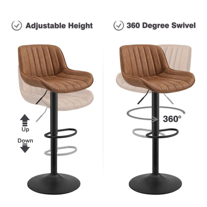 Art Leon Adjustable Swivel Barstool Set – Mid-Century Modern Kitchen & Bar Seating