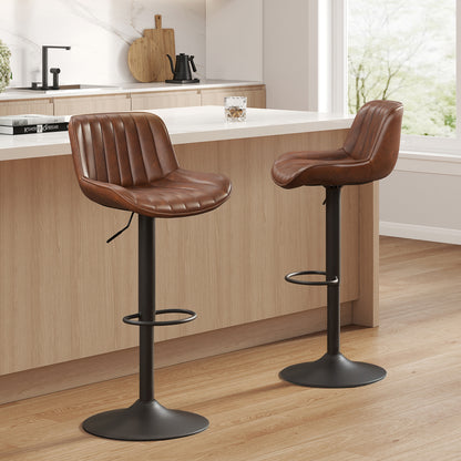 Art Leon Adjustable Swivel Barstool Set – Mid-Century Modern Kitchen & Bar Seating