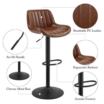 Art Leon Adjustable Swivel Barstool Set – Mid-Century Modern Kitchen & Bar Seating