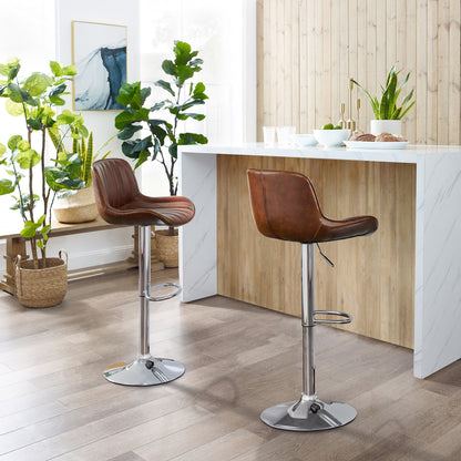 Art Leon Adjustable Swivel Barstool Set – Mid-Century Modern Kitchen & Bar Seating