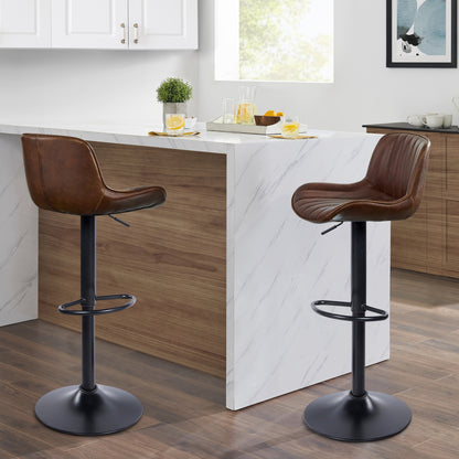 Art Leon Adjustable Swivel Barstool Set – Mid-Century Modern Kitchen & Bar Seating