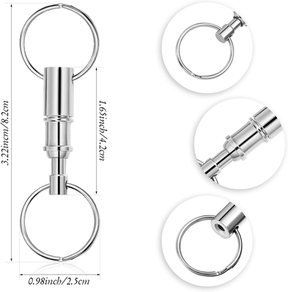 Quick-Release Stainless Steel Keychain Set – 2-Pack